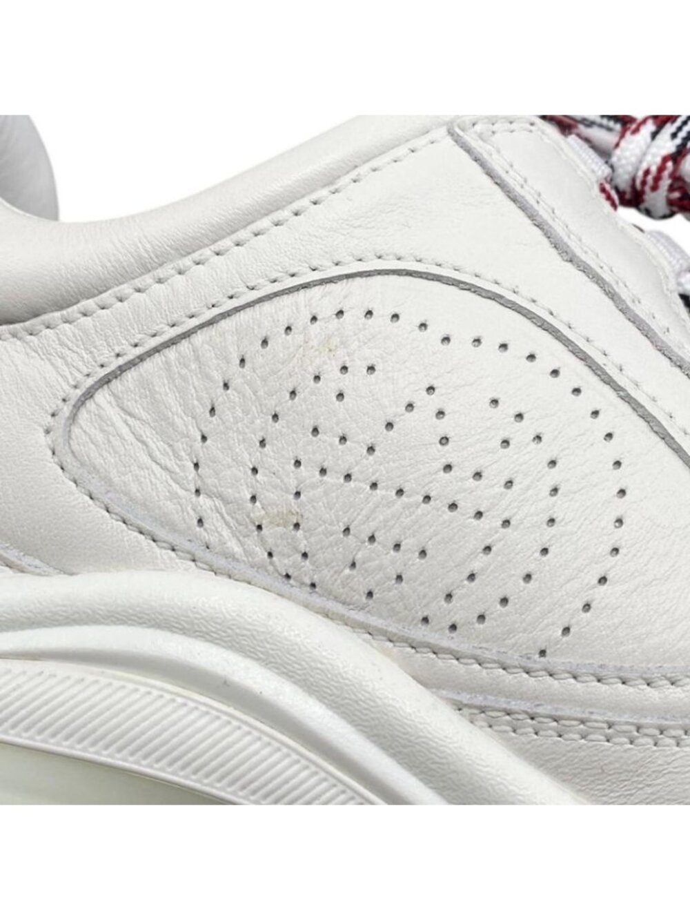 Gucci Sneakers Gglogo 34.5 Leather White Pink Green - Picture 9 of 15